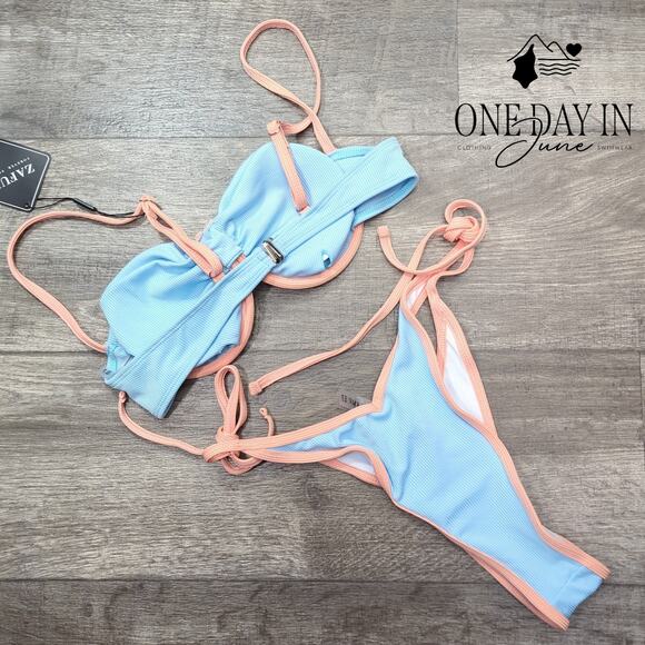 Zaful Underwire Tie Side Cheeky Bikini Swimsuit Size M - Picture 7 of 7